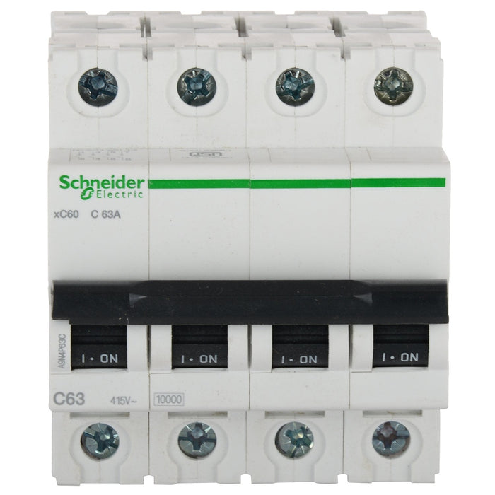 Schneider MCB 63Amp 4Pole Acti 9 C-Curve MCB