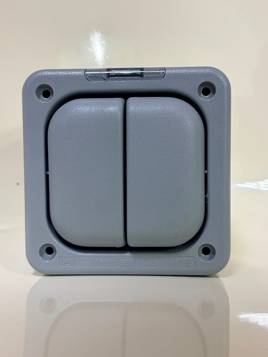 MK Masterseal Plus IP66 2-Gang Weatherproof Switch \ K56402GRY