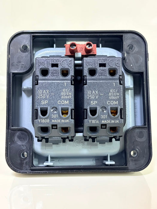 MK Masterseal Plus IP66 2-Gang Weatherproof Switch \ K56402GRY