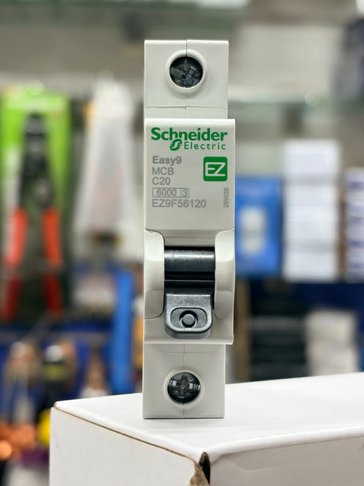 SCHNEIDER ELECTRIC EASY 9MCB MINIATURE CIRCUIT BREAKER  (MODEL EZ9F56120 OR SIMILIAR  C2PR/C20 20A SINGLE-POLE UNIT