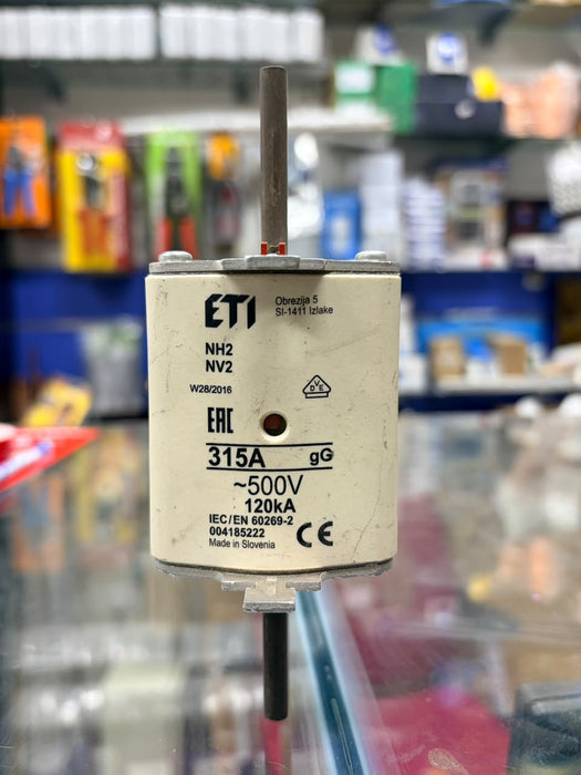 ETI NH2/NV2 INDUSTRIAL KNIFE BLADE FUSE LINK  315A AT ~500V