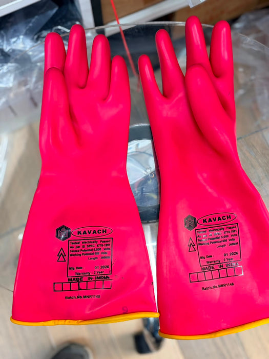 Rubber Insulating Seamless Hand Gloves