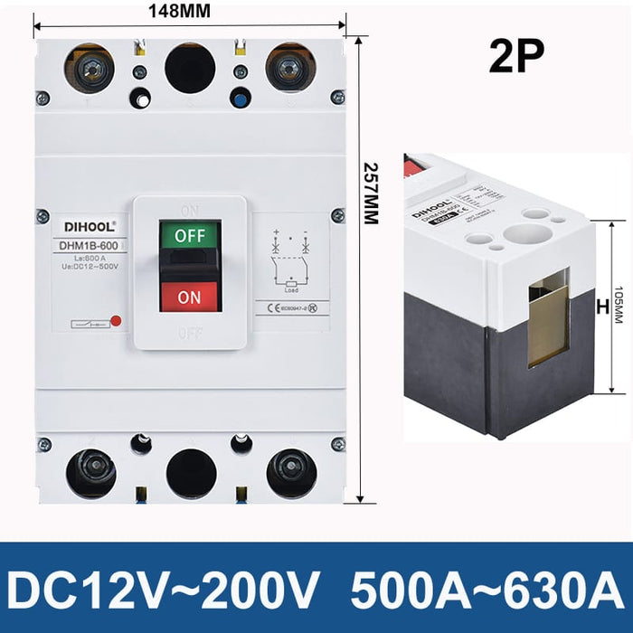 DC 12V 24V 48V 72V MCCB 125A 100A 200A 250A 300A 400A
