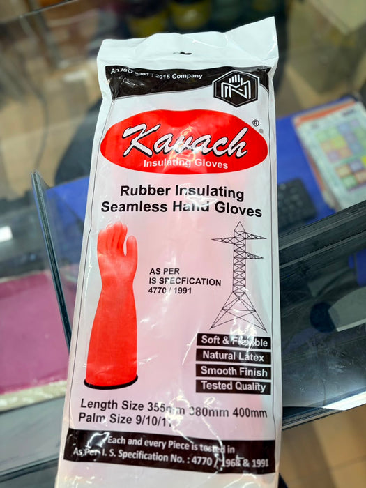 Rubber Insulating Seamless Hand Gloves