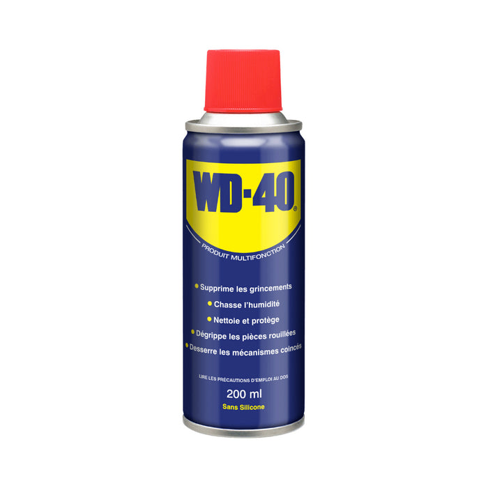 WD-40 Multi-Use Product protects metal from rust and corrosion, penetrates stuck parts, displaces moisture