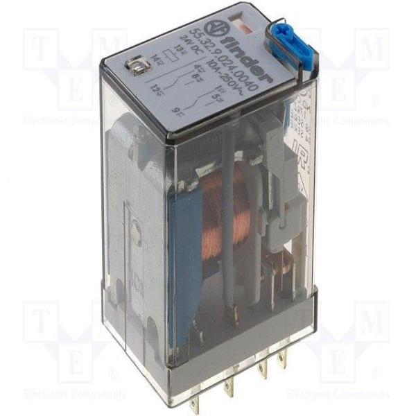 Finder DPDT Non-Latching Plug in Relay 230VAC Coil, 10 Amp