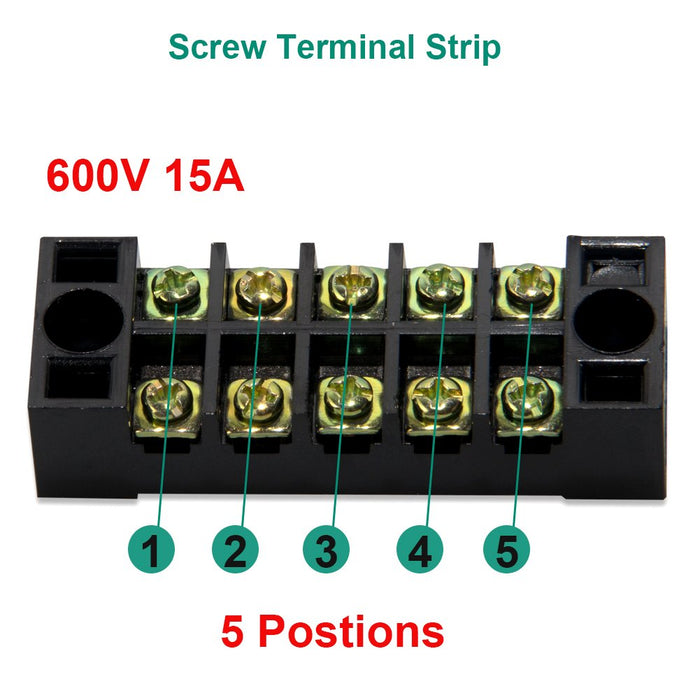 Terminal Block 5 Positions 600V 15Amp