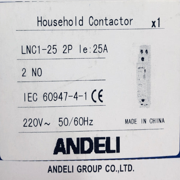 Single Phase Moduler Contactor 25A 2Pole DZL6N2P