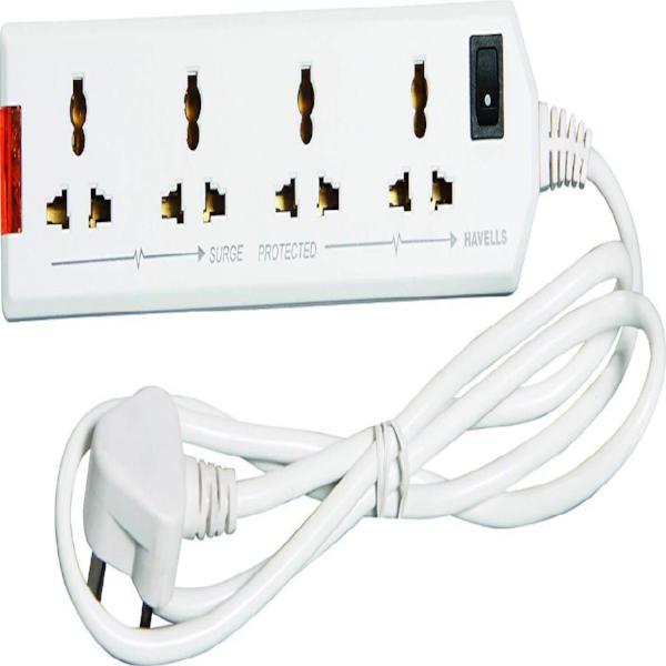 Havells 6A Four-Way Extension Board (White) by Havells