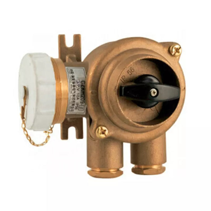 792887-RECEPTACLE W/SWITCH WATERTIGHT, 3PIN HNA CAST BRASS Watertight marine use plug & receptacle with switch. Rated capacity is 250V, 10 amp. Available in cast brass or synthetic resin main body. - from United Gulf 